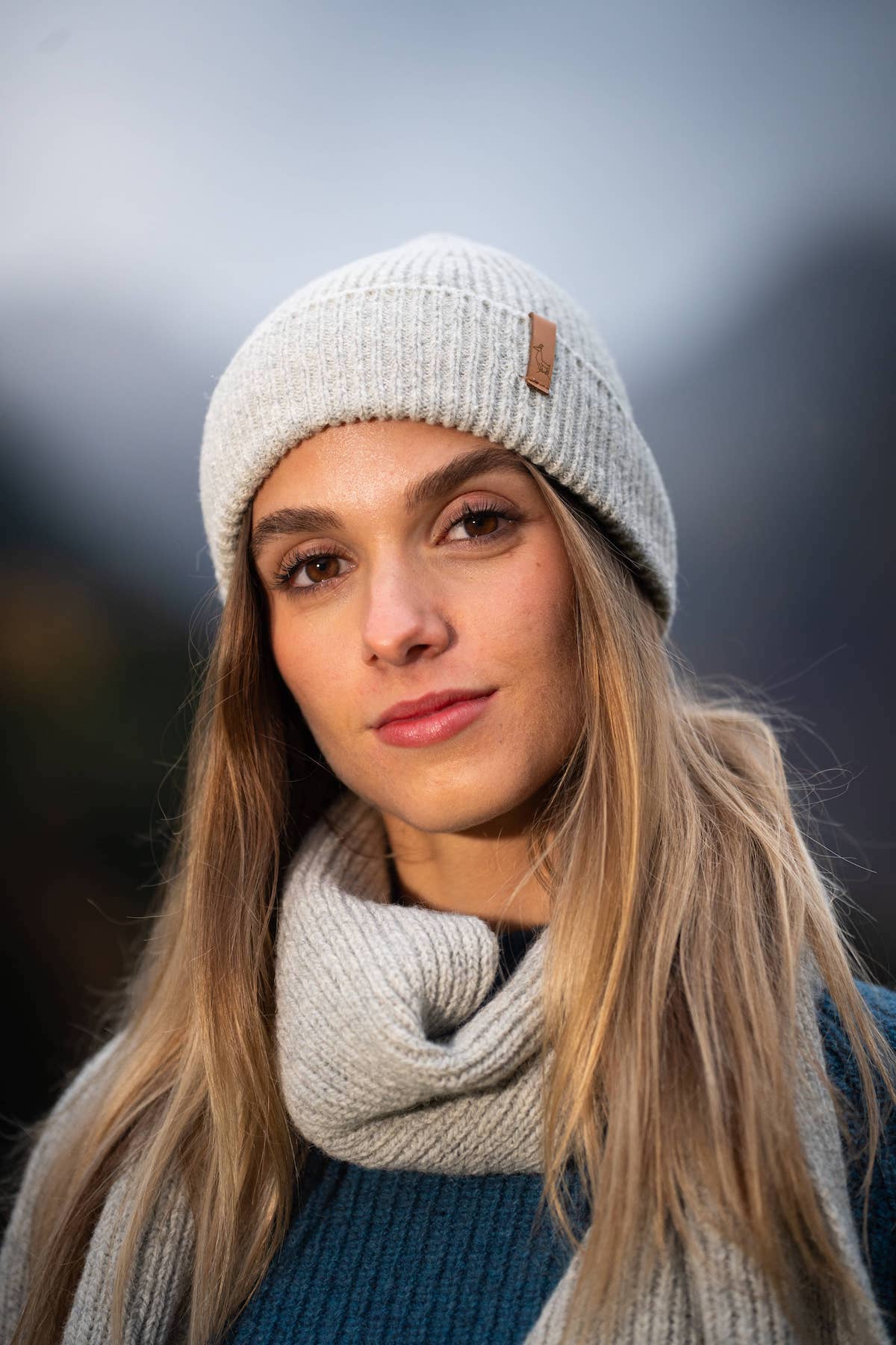 Echarpe Mixte Laneya Gris Clair - Laine Française