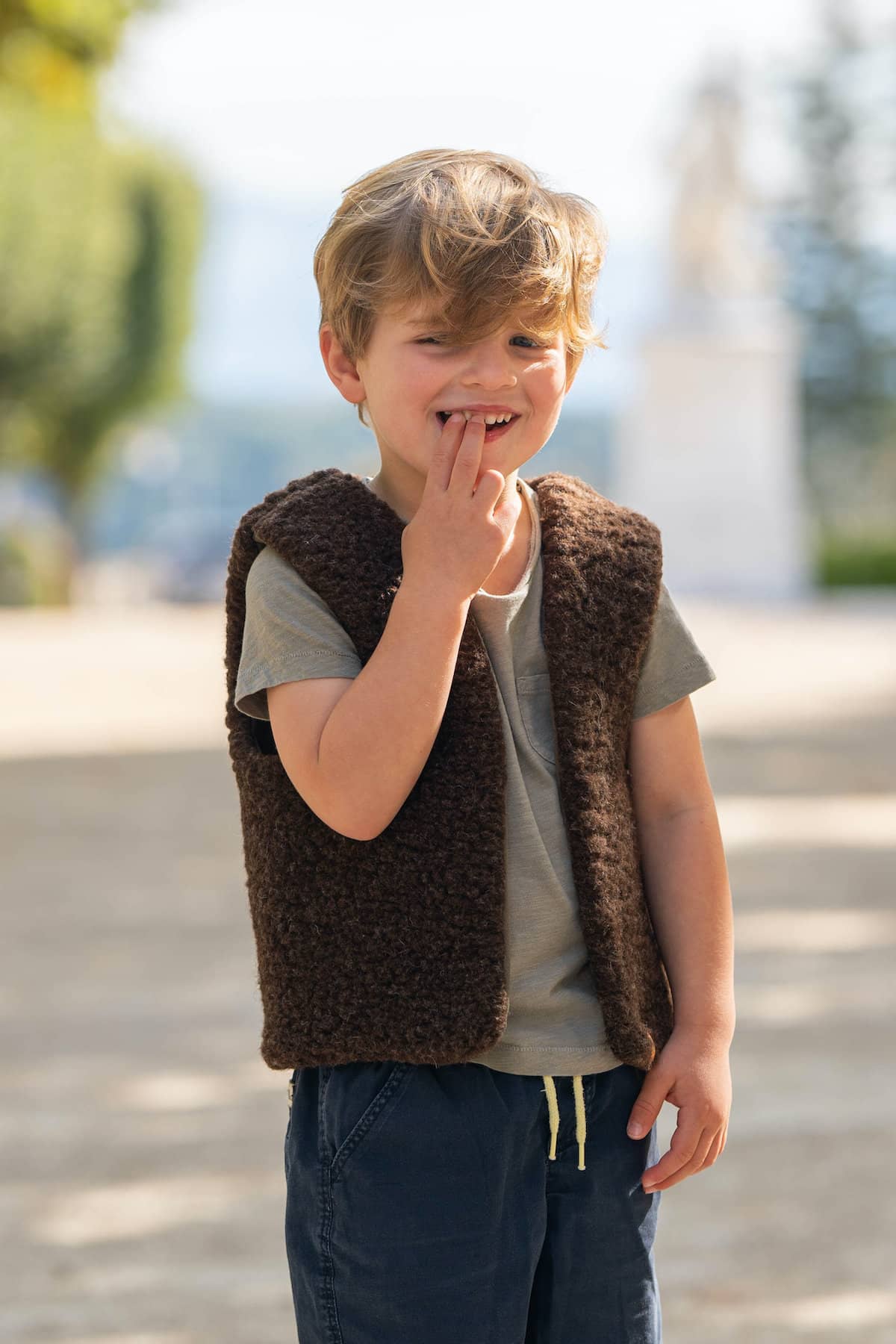 Gilet mouton sans manches mixte enfant – Laine française
