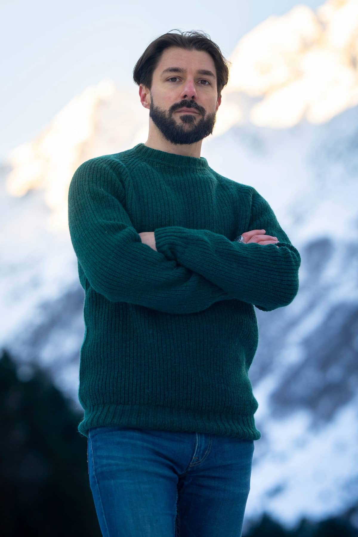 Wool Pull Vert Sapin Pull Vert Zara Taille M Col Montant Mohair