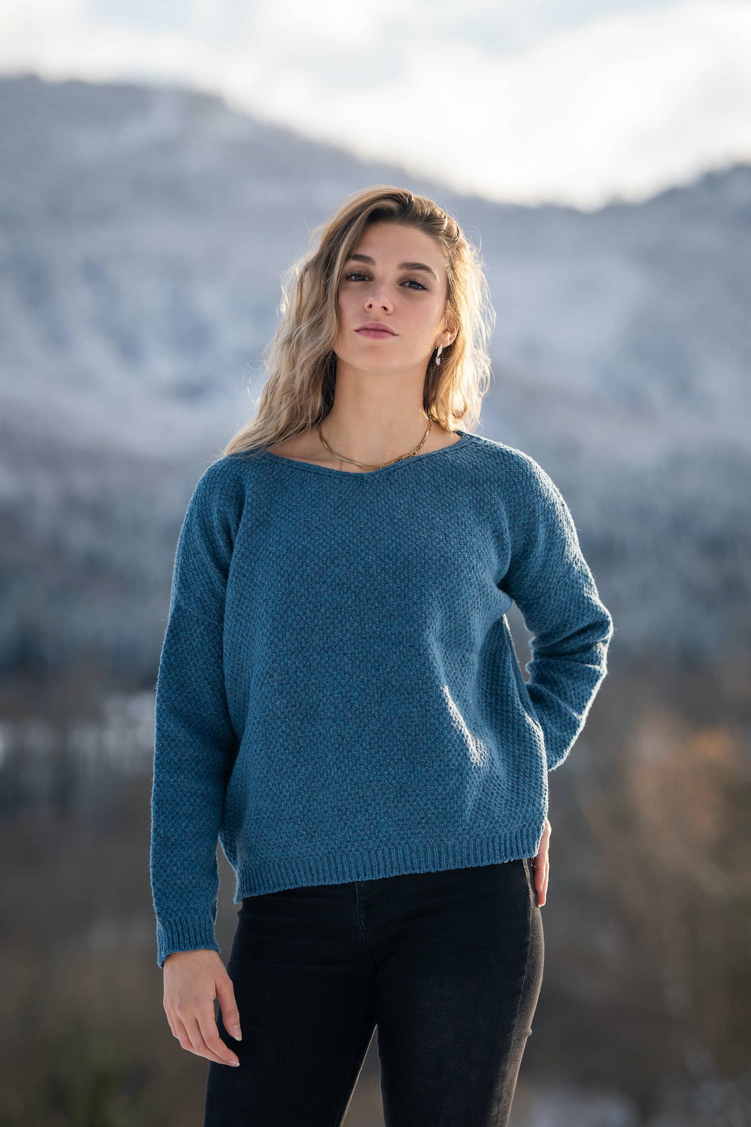 Pull Oversize Riu Bleu Océan Laine Française1