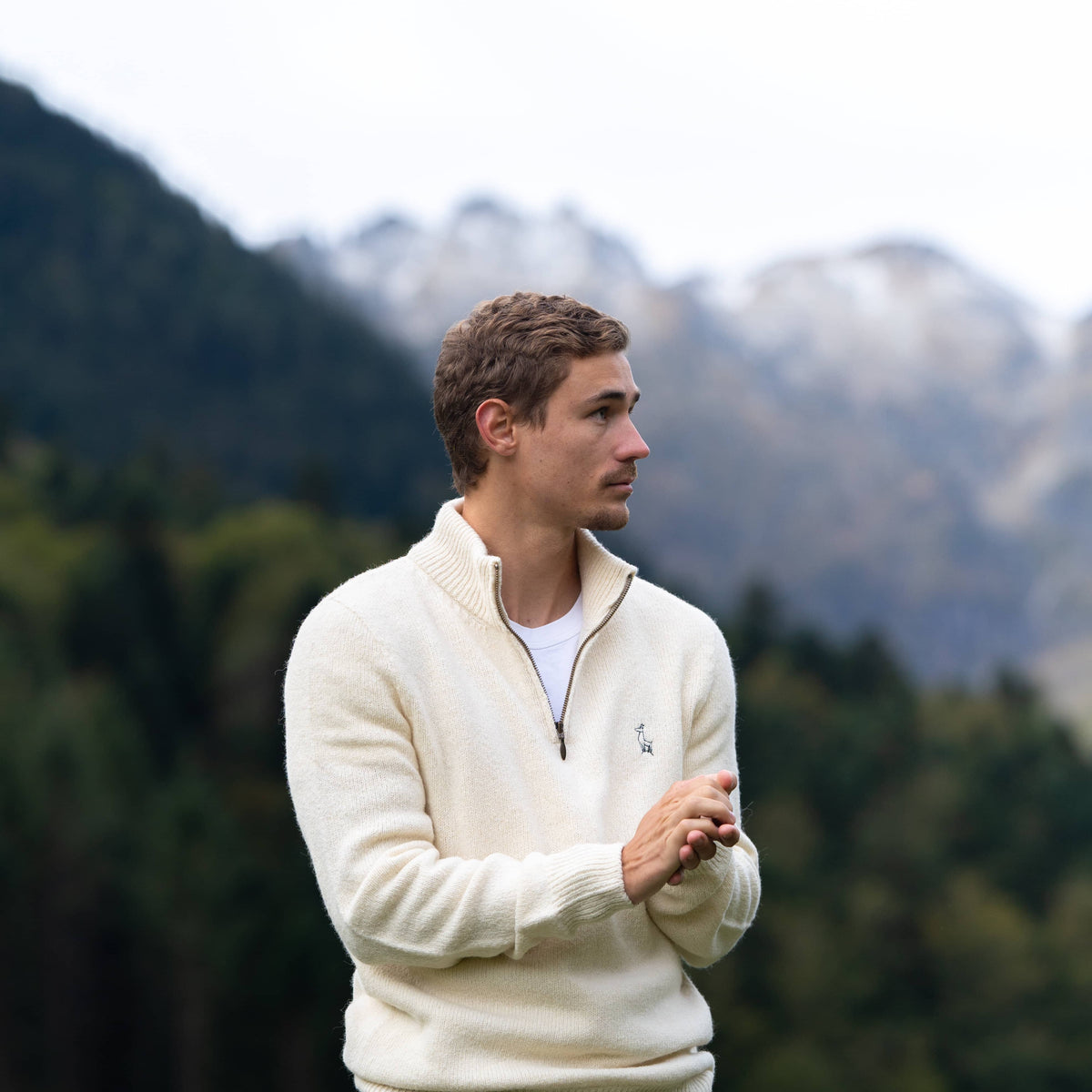 Pull Homme Hiver - Col Roulé Zippé - Style Camionneur - Tricot Chaud Mi-Saison