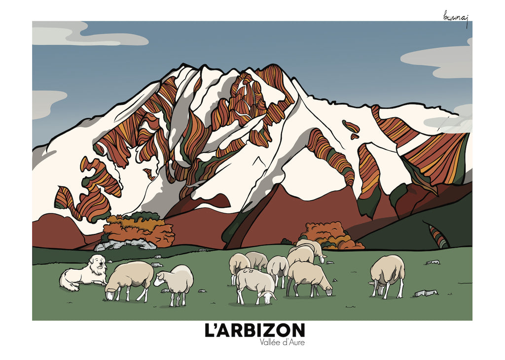 Pyrenees poster 50 x 70 cm - L'Arbizon - Benmaj