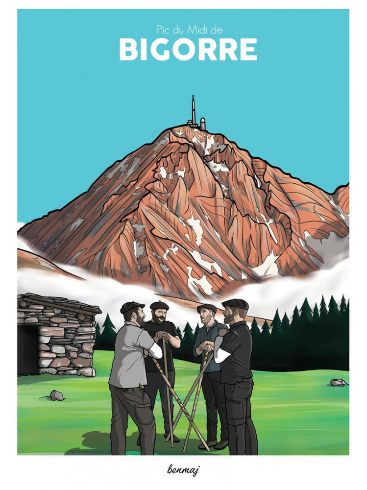 Affiche Pic du Midi Bigorre, Pyrénées, Benmaj