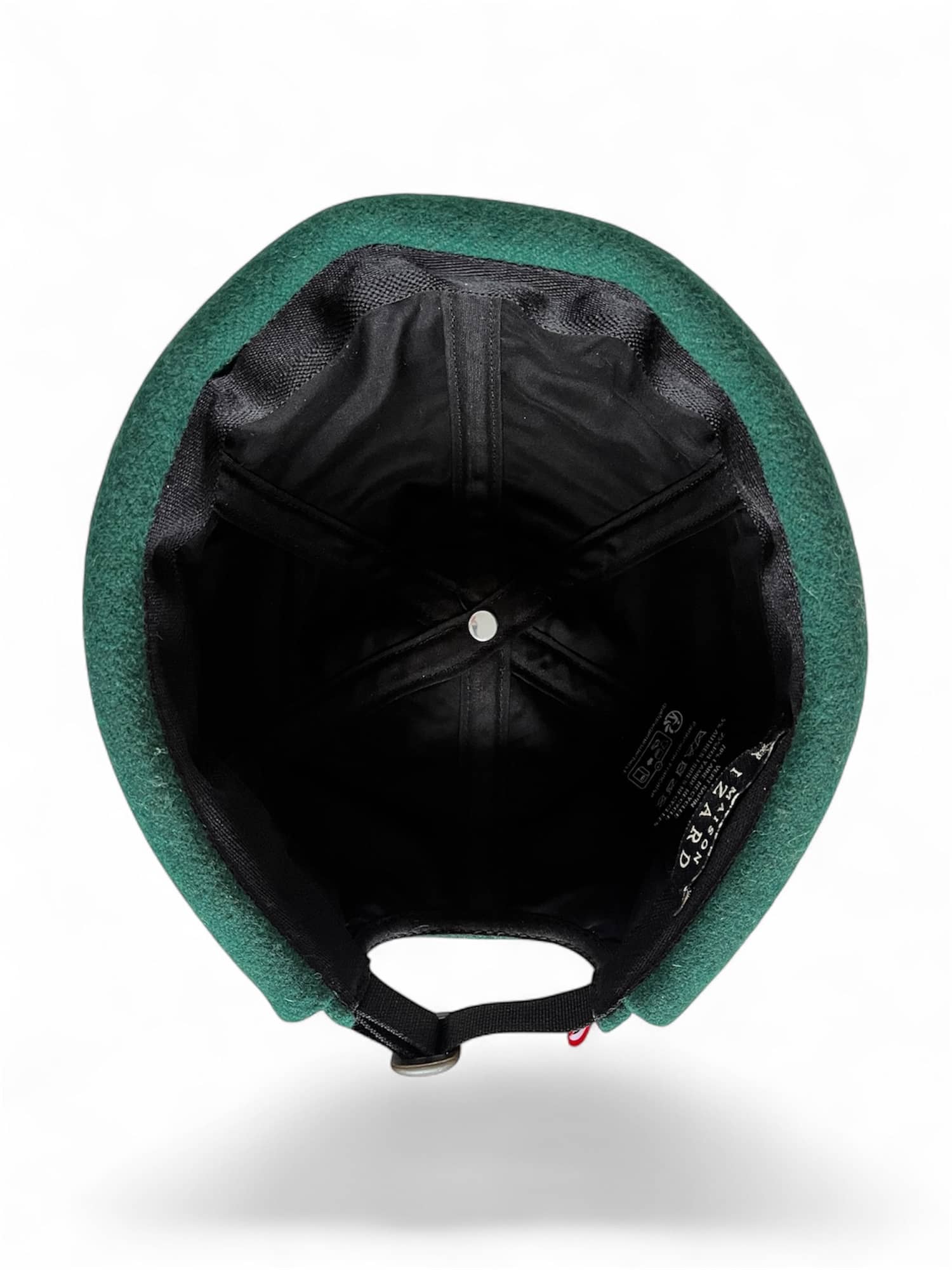 Bonnet Docker Miki d'hiver mixte, en taille unique réglable, en laine naturelle recyclée vert sapin, artisanat made in france.