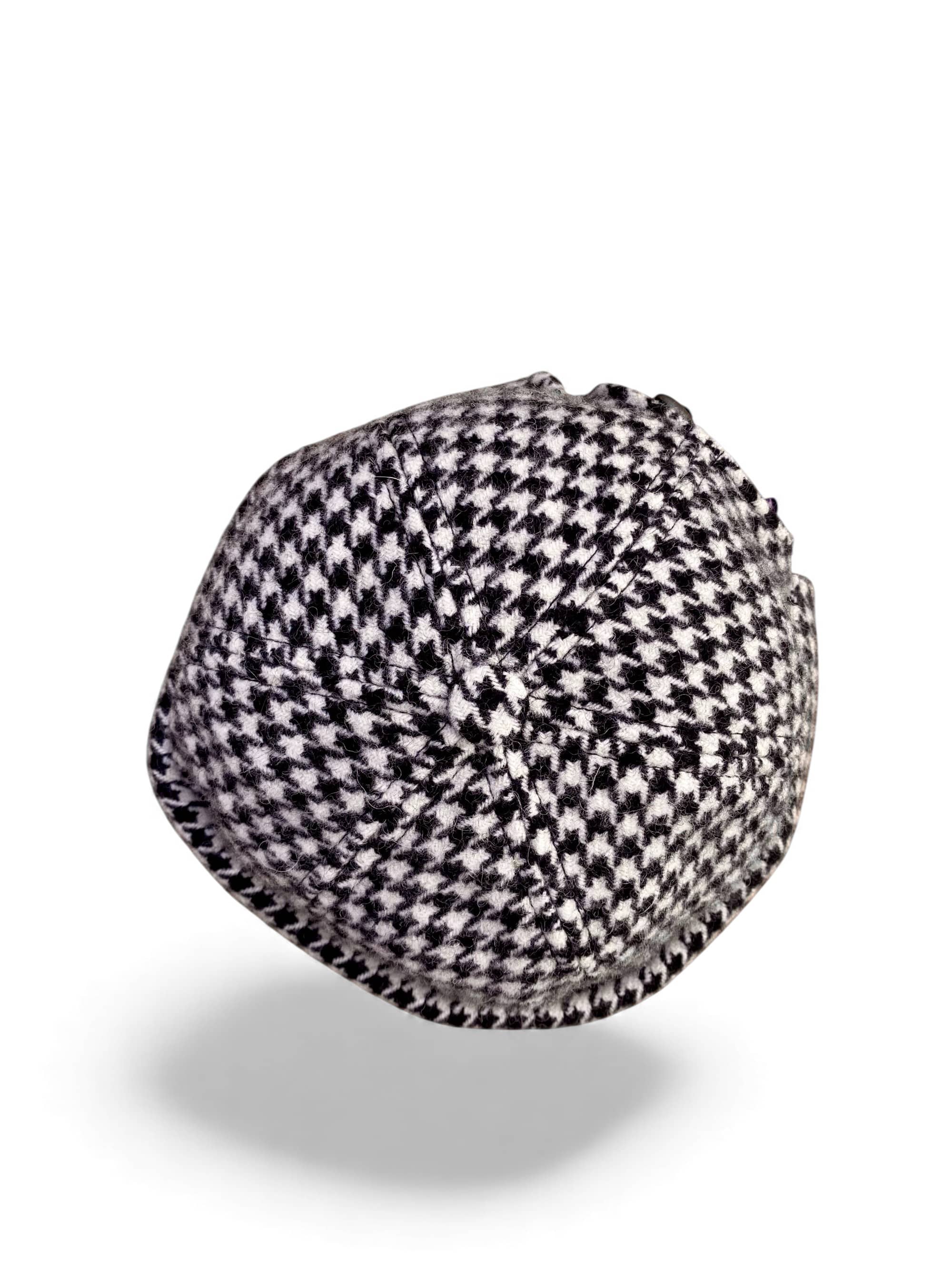 Miki Docker Capèl Pied-de-Poule Écru/Noir - Laine Recyclée