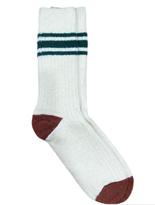 chaussettes en laine éthiques et responsables, gris clair, écru et rouge bordeaux, laine des Pyrénées et coton recyclé ♻️, made in France 🇫🇷, maison izard