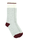 Chaussettes Thalweg Bordeaux & Gris Clair - Laine Française