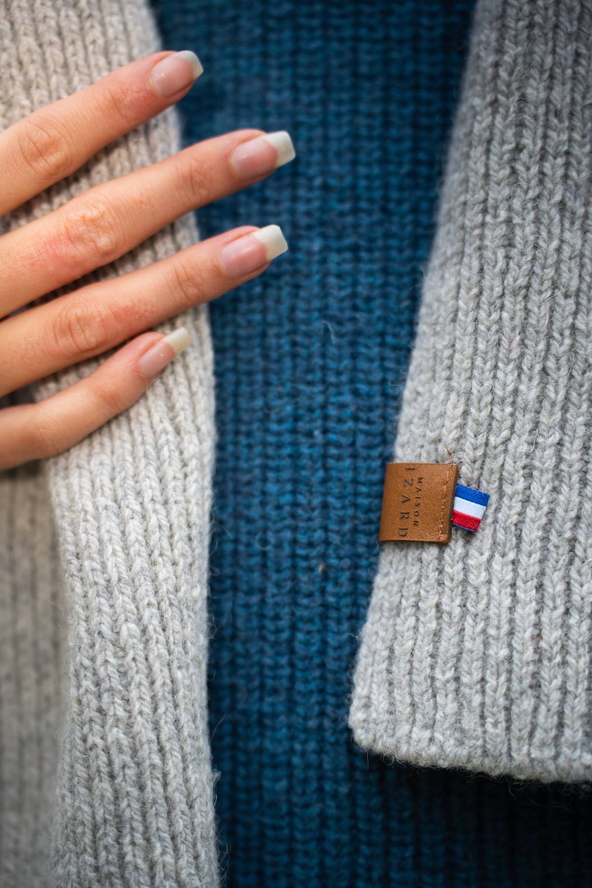 Echarpe Mixte Laneya Gris Clair - Laine Française