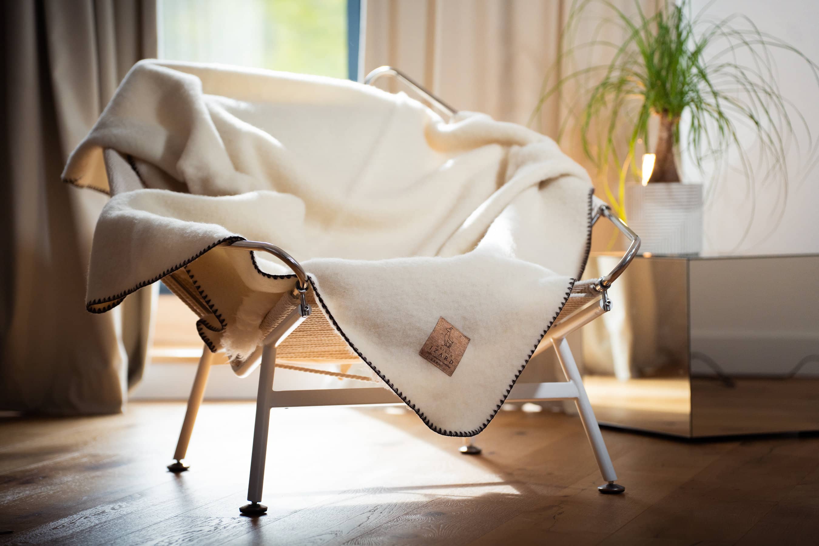 Plaid Calou Pyrénées - Ecru - Laine Française