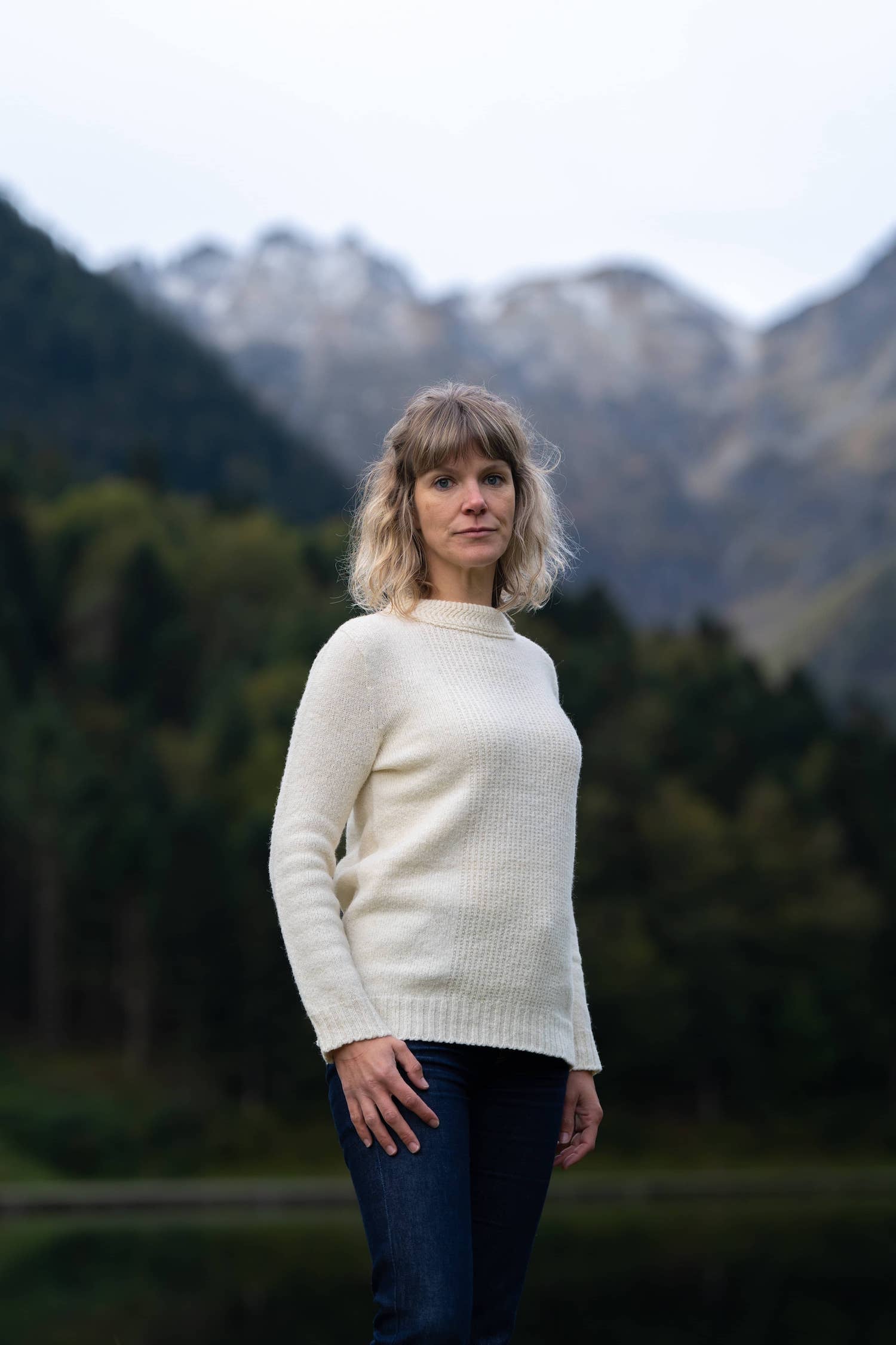 Pull Laine Blanc cru Femme Made in France Maison Izard