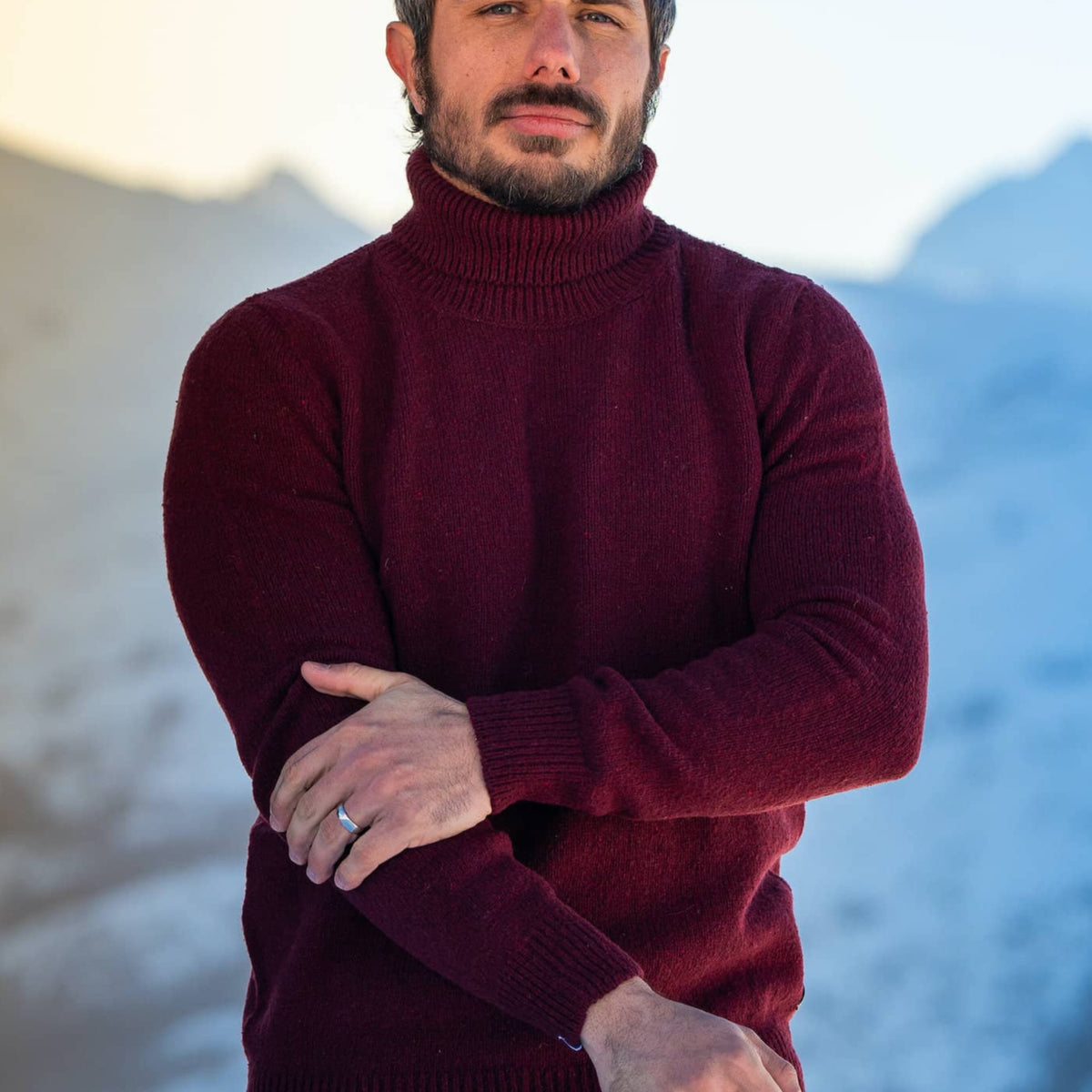 Pull Soum Rouge Bordeaux Laine Française