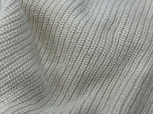 Pull éthique et responsable femme Néou, raglan à cote, écru blanc, en laine des Pyrenées et coton recycle Maison Izard made in France
