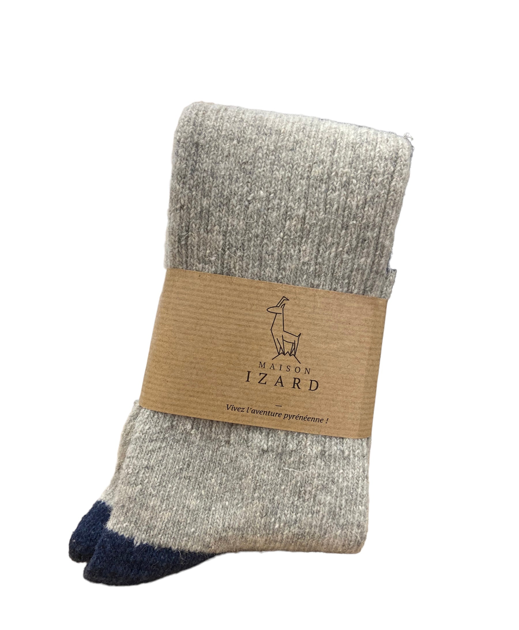 Thalweg Knee-High Socks Blue & Light Gray - French Wool 