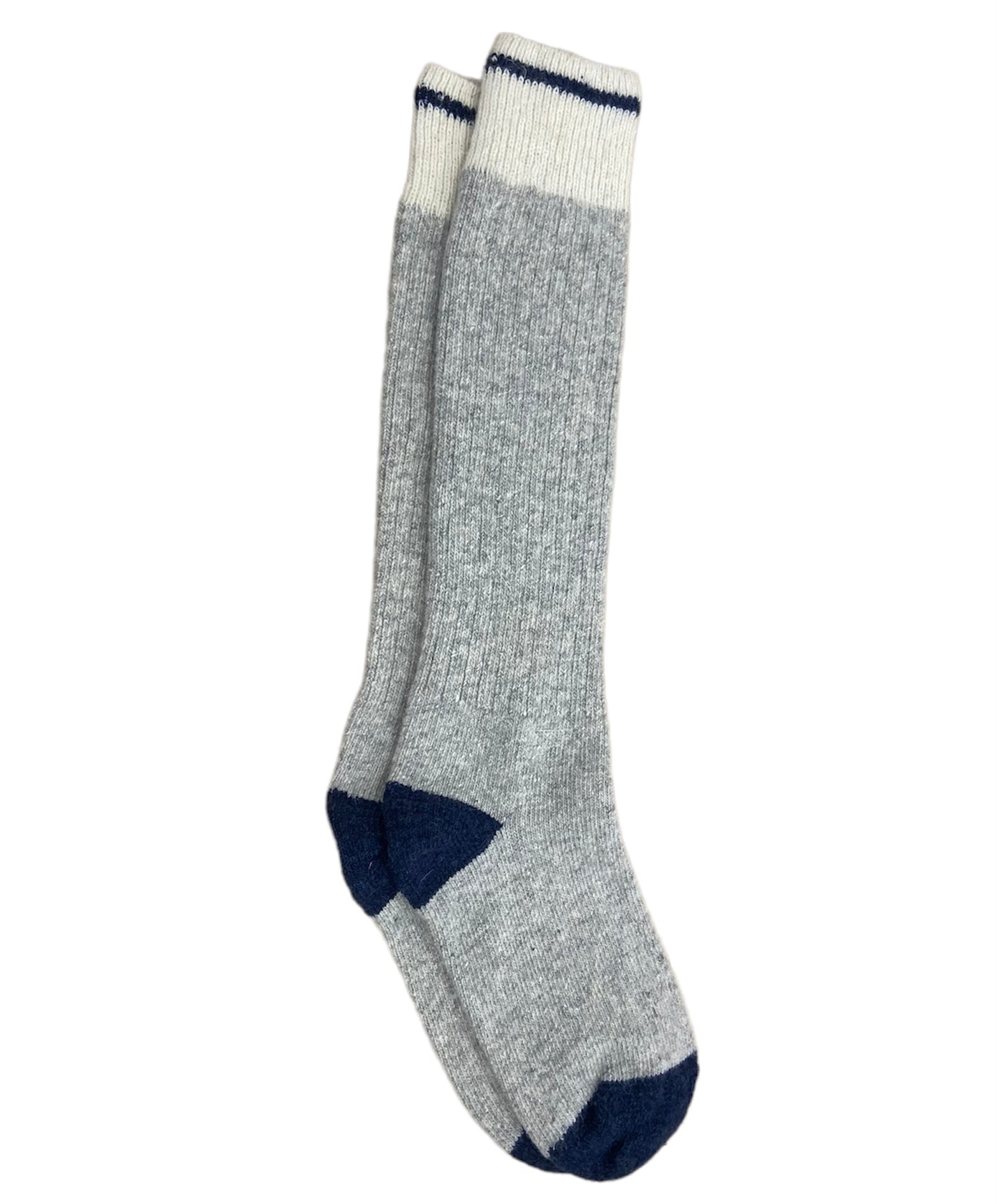 Thalweg Knee-High Socks Blue & Light Gray - French Wool 