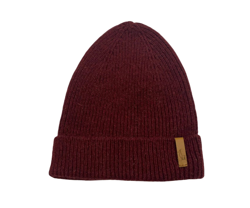 bonnet homme éthique et responsable, rouge bordeaux, en laine des Pyrénées et coton recyclé ♻️, made in France 🇫🇷, maison izard