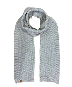 écharpe éthique et responsable, gris clair en laine des Pyrénées et coton recyclé ♻️, made in France 🇫🇷, maison izard