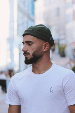 dockers éthiques et responsables, orange, vert et gris clair en laine des Pyrénées recyclée ♻️, made in France 🇫🇷, maison izard