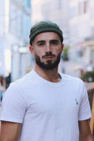 dockers éthiques et responsables, orange, vert et gris clair en laine des Pyrénées recyclée ♻️, made in France 🇫🇷, maison izard