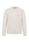pull éthique homme col rond blanc écru en laine des Pyrénées et coton recyclé ♻️, made in France 🇫🇷, maison izard