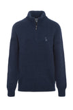 The COT Half Zip Sweater - Blue French Wool