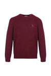 pull éthique homme col rond bordeaux en laine des Pyrénées et coton recyclé ♻️, made in France 🇫🇷, maison izard