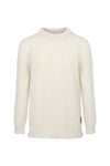 pull femme éthique et responsable blanc écru, en laine des Pyrénées et coton recyclé, made in France, maison izard