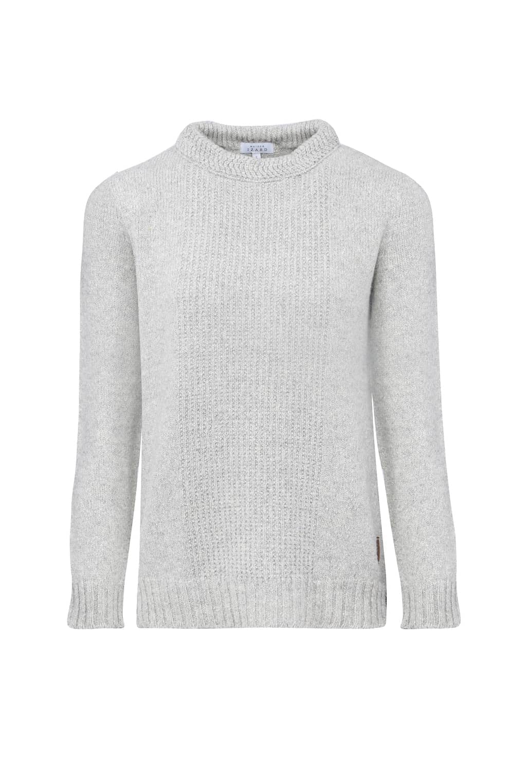 pull femme jersey éthique et responsable gris, en laine des Pyrénées et coton recyclé, made in France, maison izard