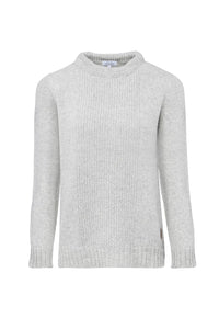 pull femme jersey éthique et responsable gris, en laine des Pyrénées et coton recyclé, made in France, maison izard