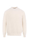 pull homme raglan éthique et responsable, blanc écru, en laine des Pyrénées et coton recyclé, made in France, maison izard