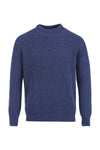 pull homme raglan éthique et responsable, bleu, en laine des Pyrénées et coton recyclé, made in France, maison izard