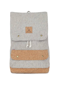 Sac à dos éthique et responsable, gris, en laine des Pyrénées et en liège des Landes, made in France 🇫🇷, maison izard